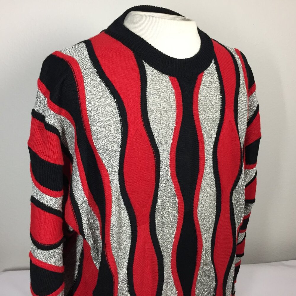 Vintage 90s Mens XL Sweater Textured Knit Coogie Style Hip Hop Alan Stuart